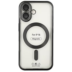 Чохол для Apple iPhone 16, MagSafe Space, TPU Metallic Full Camera, Chrome Black