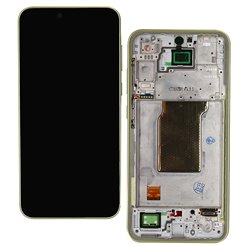 Дисплей для Samsung A356 Galaxy A35 5G, жёлтый, с рамкой, orig (PRC), Lemon