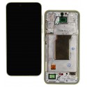 Дисплей для Samsung A356 Galaxy A35 5G, жёлтый, с рамкой, orig (PRC), Lemon