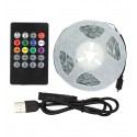 Світлодіодна стрічка LED RGB 10м, IP20, 5V USB, з пультом, на самоклейці
