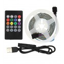 Светодиодная лента LED, RGB, 5V, IP 20, 5м, с пультом, на самоклейке