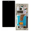 Дисплей для Samsung S918 Galaxy S23 Ultra, серебристый, с рамкой, High Quality, (OLED)