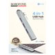 Адаптер переходник Borofone FH1A 4в1 Type-C to 3xUSB 2.0 + 1xUSB 3.0, metal gray
