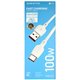 Кабель Type-C - USB Borofone BX93 QC 100W, 1 м, 3А, силиконовый, белый