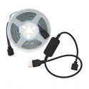 Світлодіодна стрічка LED RGB 10м 100Led, IP20, 5V USB, Bluetooth + пульт дистанційного керування, на самоклейці