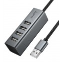USB-хаб HOCO HB1A 4xUSB 2.0, metal gray