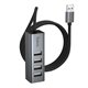 USB-хаб HOCO HB1A 4xUSB 2.0, metal gray
