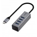 USB-хаб HOCO HB1C 4xUSB 3.0, metal gray
