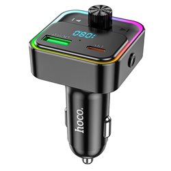 Автомобильное зарядное устройство Hoco E81 Bluetooth с FM-модулятором Type-C PD30W + USB QC3.0, черное