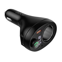 Автомобильное зарядное устройство Hoco E88 Bluetooth с FM-модулятором 2xType-C PD35W + USB QC3.0, черное