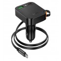 Автомобільний зарядний пристрій Hoco NZ18 1USB + Type-C PD65W з кабелем, чорний