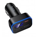 Автомобильное зарядное устройство Hoco Z63A 2USB + Type-C PD QC 42W с дисплеем, черное