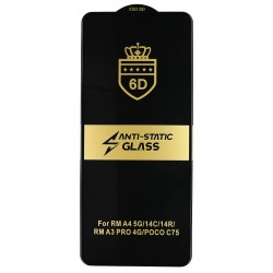 Захисне скло ESD 6D для Motorola Moto G06; Xiaomi Poco C75, Redmi 14C 4G, сумісний з чохлом, Full Glue, Anti-Static, (без упаковки), чорний, global version