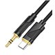 Кабель AUX Type-C - Jack 3.5 Hoco UPA30, 1 м, чорний