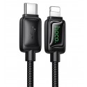 Кабель Type-C - Lightning Hoco U146 1.2м 30W в оплетці з індикатором, чорний