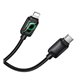 Кабель Type-C - Lightning Hoco U146 1.2м 30W в оплетці з індикатором, чорний