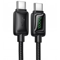 Кабель Type-C - Type-C Hoco U146 1.2м 60W в оплетці з індикатором, чорний