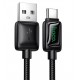 Кабель USB - Type-C Hoco U146 1.2м 3А в оплетці з індикатором, чорний