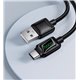 Кабель USB - Type-C Hoco U146 1.2м 3А в оплетці з індикатором, чорний