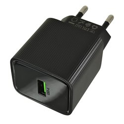 Зарядний пристрій Hoco CS81A 1USB 18W з дисплеєм, чорний