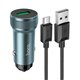 Автомобильное зарядное устройство Hoco Z49A USB QC 18W, серое