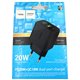 Зарядное устройство Hoco CS83A 1USB + Type-C PD QC 20W с дисплеем, черное