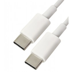 Кабель Type-C - Type-C ПВХ до 1А, 1 м, белый