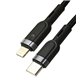 Кабель Type-C - Lightning Hoco U117 в оплетці з індикатором 1.2м 3А PD 20W, чорний