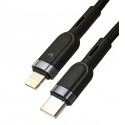 Кабель Type-C - Lightning Hoco U117 в оплетці з індикатором 1.2м 3А PD 20W, чорний