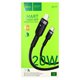 Кабель Type-C - Lightning Hoco U117 в оплетці з індикатором 1.2м 3А PD 20W, чорний