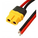 Разъём питания силовой Amass XT60H-F, мама , с кабелем 20 см, 16 AWG