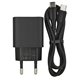 Зарядний пристрій Hoco CS84A 1USB + Type-C PD QC 30W з дисплеєм + кабель Type-C - Type-C, чорний