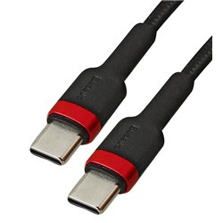 Кабель Type-C - Type-C, Baseus Cafule, 60 Вт, PD2.0, 3А, 1 метр, черный с красным CATKLF-G91