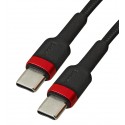 Кабель Type-C - Type-C, Baseus Cafule, 60 Вт, PD2.0, 3А, 1 метр, чорний з червоним CATKLF-G91