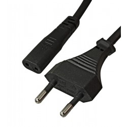 Кабель мережевий 2pin, 1,8 м, Cablexpert, пружинка, чорний