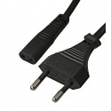 Кабель сетевой 2pin, 1,8 м, Cablexpert, пружинка, черный