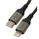 Кабель Type-C - Lightning, Hoco X102, 1 м, PD 27W, в тканевой оплетке, черный