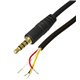 Аудіо кабель для ремонту навушників, штекер JACK 3,5 (4pin), 30см, чорний