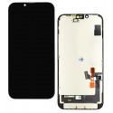 Дисплей для Apple iPhone 14, чорний, з рамкою, без помилки, High Quality, 60Hz, GXQC-Super OLED SOFT, Service Pack