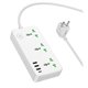 Удлинитель Hoco Storm 3-position socket AC7A |3USB/1Type-C, 3.4A/17W, белый