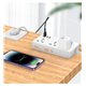 Удлинитель Hoco Storm 3-position socket AC7A |3USB/1Type-C, 3.4A/17W, белый