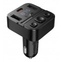 Автомобильное зарядное устройство Hoco E87, Bluetooth с FM-модулятором (Type-C PD 35W, USB), чёрное