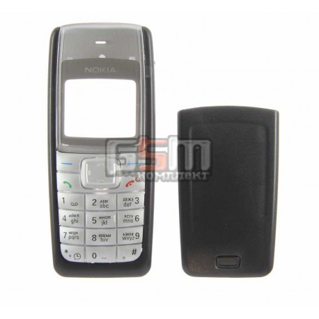 Корпус для Nokia 1110, 1110i, 1112, черный, копия ААА, с клавиатурой, передняя и задняя панель