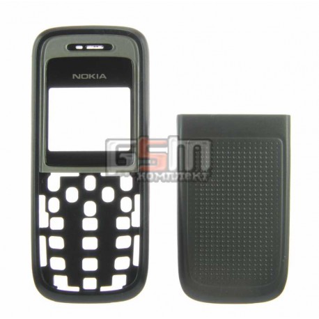 Корпус для Nokia 1200, черный, high-copy, передняя и задняя панель