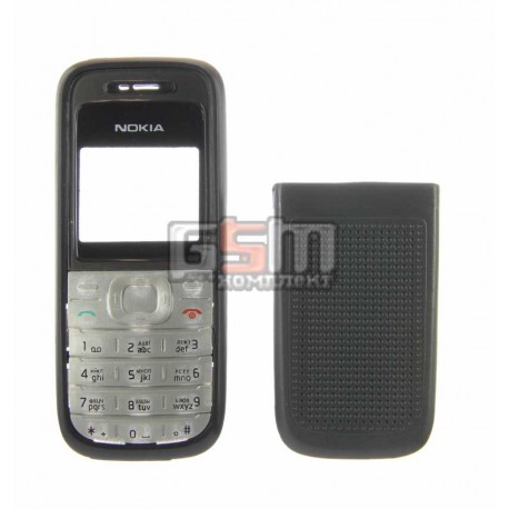 Корпус для Nokia 1200, черный, копия ААА, с клавиатурой, передняя и задняя панель