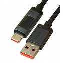 Кабель Type-C USB, Hoco U148, 100W, с дисплеем, 1,2 метра, в тканевой оплётке, чёрный