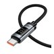 Кабель Type-C – USB, Hoco U148, 100W, с дисплеем, 1,2 метра, в тканевой оплётке, чёрный