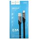Кабель Lightning – USB, Hoco U119, 2,4A, 1,2 метра, в тканевой оплётке, чёрный
