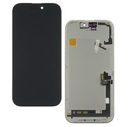Дисплей для Apple iPhone 17, чёрный, с рамкой, High Quality, 120Hz, GXQC-Super OLED SOFT, Service Pack