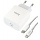 Зарядное устройство Hoco C76A Plus, Type-C PD 20W + кабель Type-C – Lightning, белое